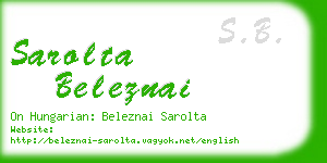 sarolta beleznai business card